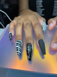 Image 3 of BLK N WHITE HOLIDAY NAILS 