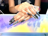 Image 1 of BLK N WHITE HOLIDAY NAILS 