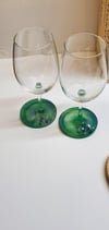 Emerald  and Sapphire  Resin Geode Wine Box Set 