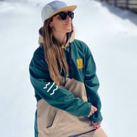 Image 2 of Diagonal Tall Hoodie 10K Green / Beige