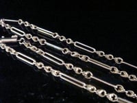 Image 1 of Edwardian 9ct rose gold fetter and trobone 18inches 9g chain
