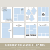 6x8 Holiday Vibes Layered Photo Templates (Digital)