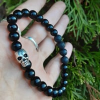 Black agate & lava stone 