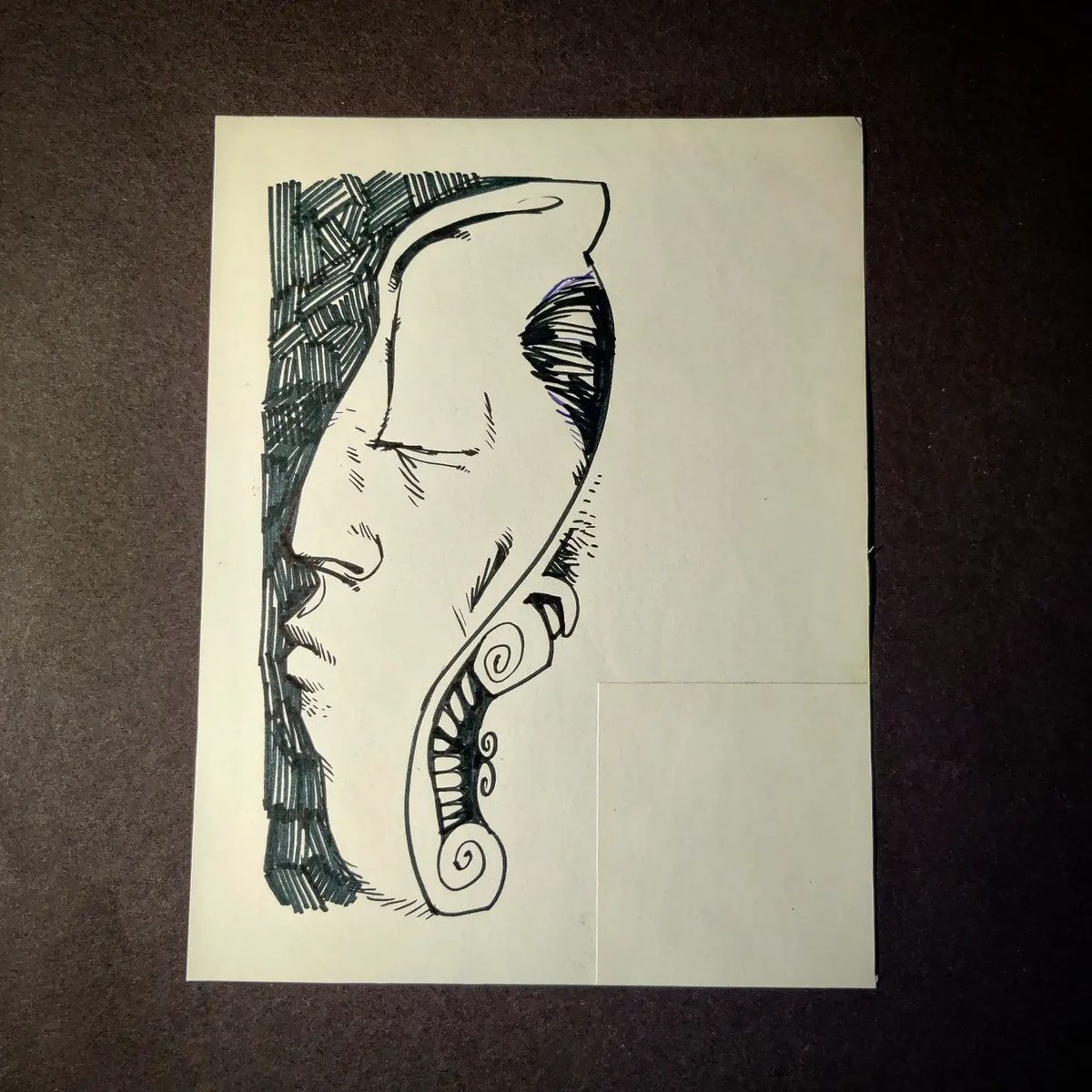 Image of JAMIE HEWLETT - ORIGINAL ARTWORK - PROFILE PORTRAIT CIRCA 1992.