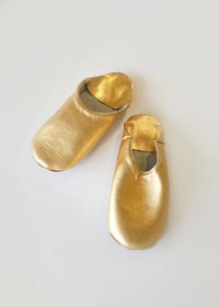 Image 1 of METALLIC GOLD BABOUCHE