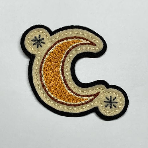 Image of Handmade crescent moon patch 