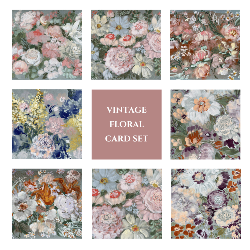 Image of Vintage Floral Card Set