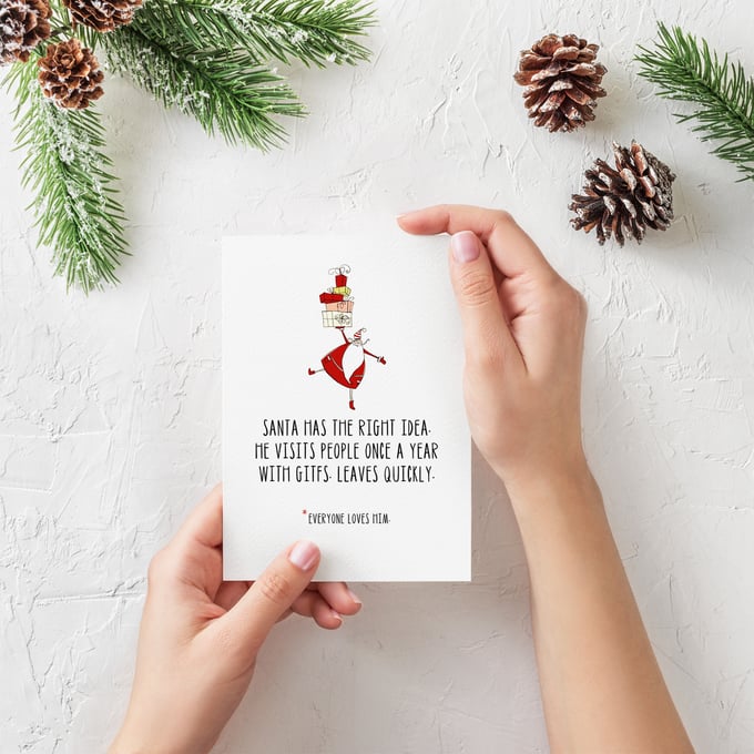 Image of Christmas Card - Santa has the right idea