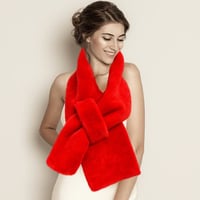 Image 1 of Stocking Stuffer, Cozy Solid Color Faux Fur Pull Through Scarf