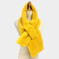 Image 3 of Stocking Stuffer, Cozy Solid Color Faux Fur Pull Through Scarf