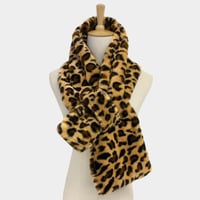 Image 4 of Stocking Stuffer, Cozy Solid Color Faux Fur Pull Through Scarf