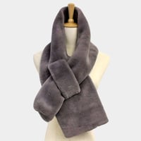 Image 5 of Stocking Stuffer, Cozy Solid Color Faux Fur Pull Through Scarf