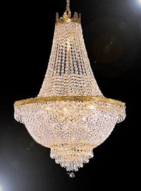 French Empire Crystal Chandelier Lighting H30" X W24"