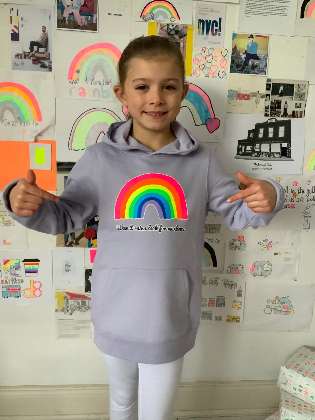 Image of Kids Lavender Rainbow Hoodie