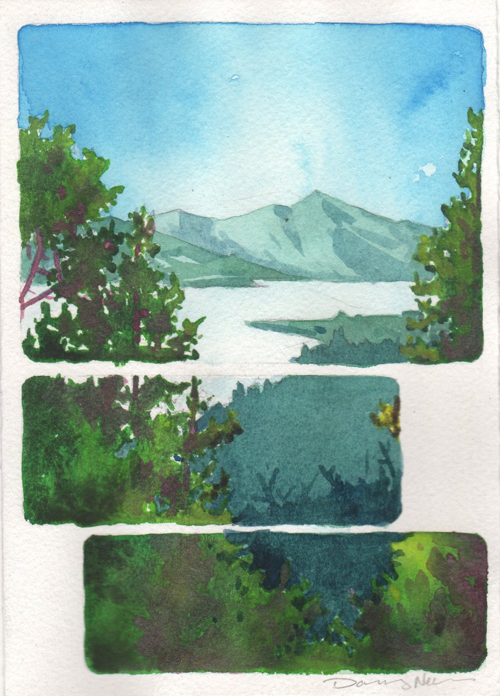 Commissioned Original Watercolor Landscape 
