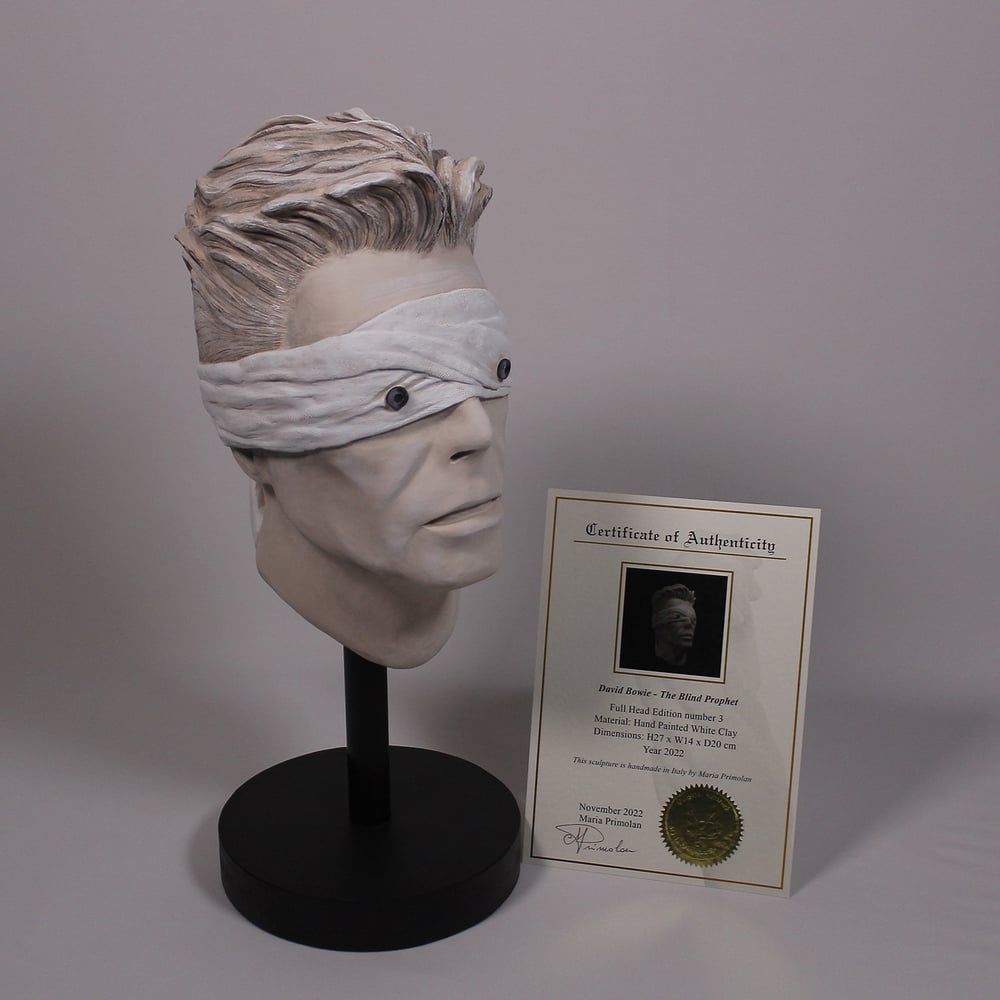 'The Blind Prophet' Full Head White Clay Sculpture