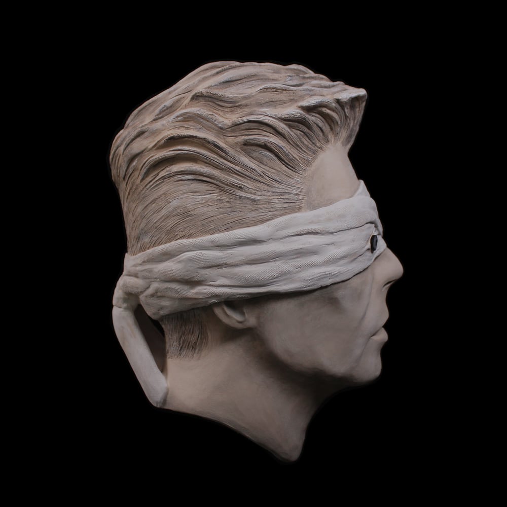 'The Blind Prophet' Full Head White Clay Sculpture