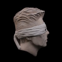 Image 3 of 'The Blind Prophet' Full Head White Clay Sculpture