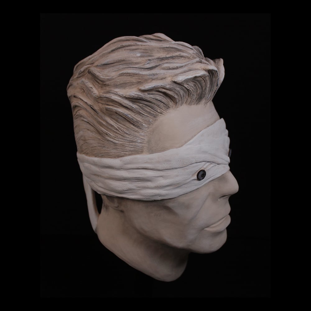 'The Blind Prophet' Full Head White Clay Sculpture
