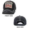 BECAUSE ADULTING IS HARD WITHOUT WINE ADJUSTABLE VINTAGE BASEBALL CAP FOR LADIES, STOCKING STUFFER