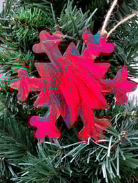Image 4 of Red Snowflake Ornament Set 
