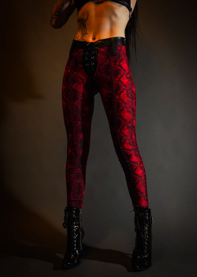 Image of Toxic Vision red Snakebite bullet pants MULTI SIZE