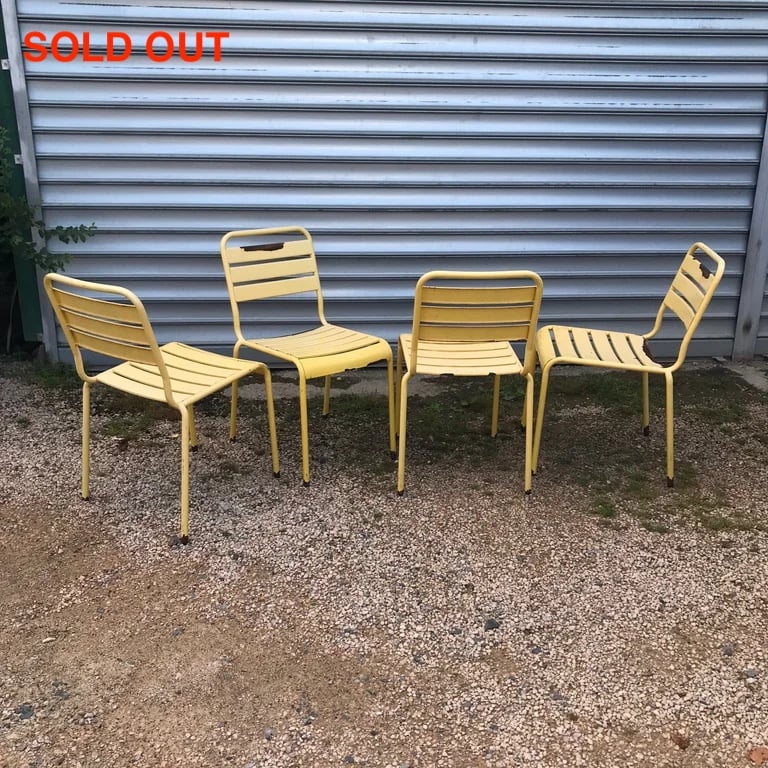 Image of Suite de 4 chaises en fer années 70