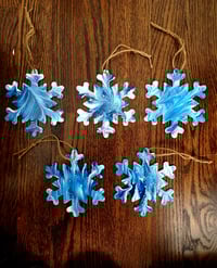Image 1 of Blue Snowflake Ornament Set