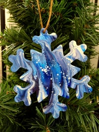 Image 4 of Blue Snowflake Ornament Set