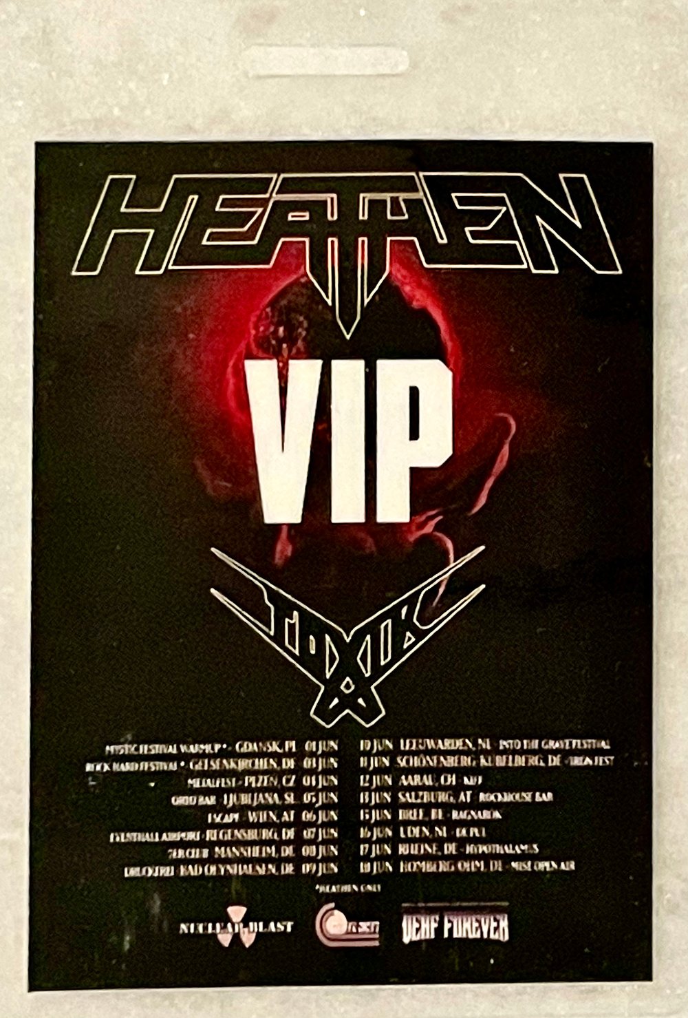 European Tour June 2022 Laminate - VIP or AAA