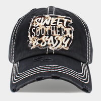 Image 2 of Sweet Southern and Sassy Adjustable Vintage Baseball Cap, Ladies Message Hat