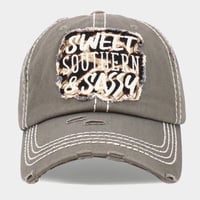 Image 3 of Sweet Southern and Sassy Adjustable Vintage Baseball Cap, Ladies Message Hat