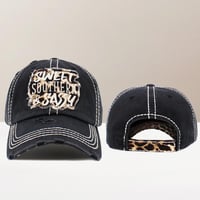 Image 5 of Sweet Southern and Sassy Adjustable Vintage Baseball Cap, Ladies Message Hat