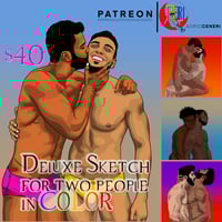 Deluxe Sketch for 2 people in COLOR - COMMISSION