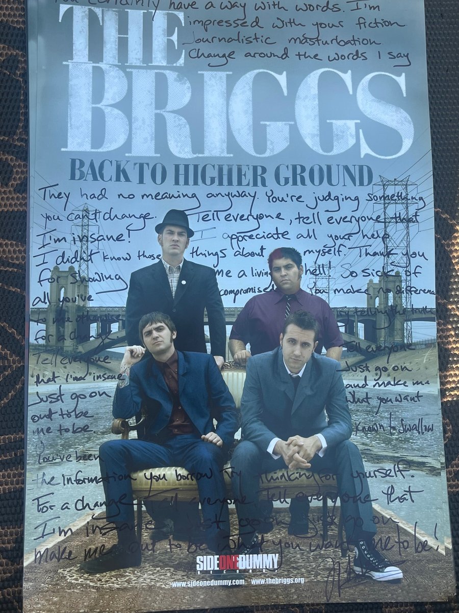 The Briggs Hand written Lyrics Insane On Poster The Briggs Hand written Lyrics Insane On Poster