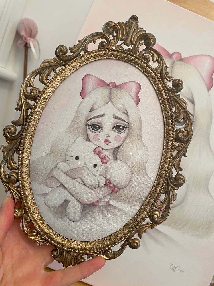 Image of Large Hello Kitty Framed Silk Print