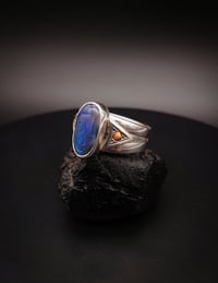 Image 2 of Black opal and sapphire ring