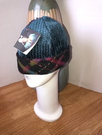 Image 3 of H.O.D. Turquoise Textured Velvet Crown W/Argyle Sweather Knit Brim