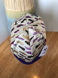 Image 4 of H.O.D. Knitted Brim Hat, Multi Color Embroidery W/ Purple Knit Crown