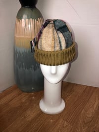 Image 1 of H.O.D. Knitted Brim Multi Color Wool Crown With Golden Cable Knit Brim  