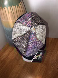 Image 4 of H.O.D. Knitted Brim Hat Woven Multi Color Crown With Blue Cable Knit Brim 