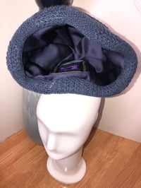 Image 5 of H.O.D. Knitted Brim Hat Woven Multi Color Crown With Blue Cable Knit Brim 