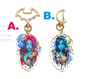 Image of "Burton Babes Collection" Holographic Acrylic Keychains (2.5")