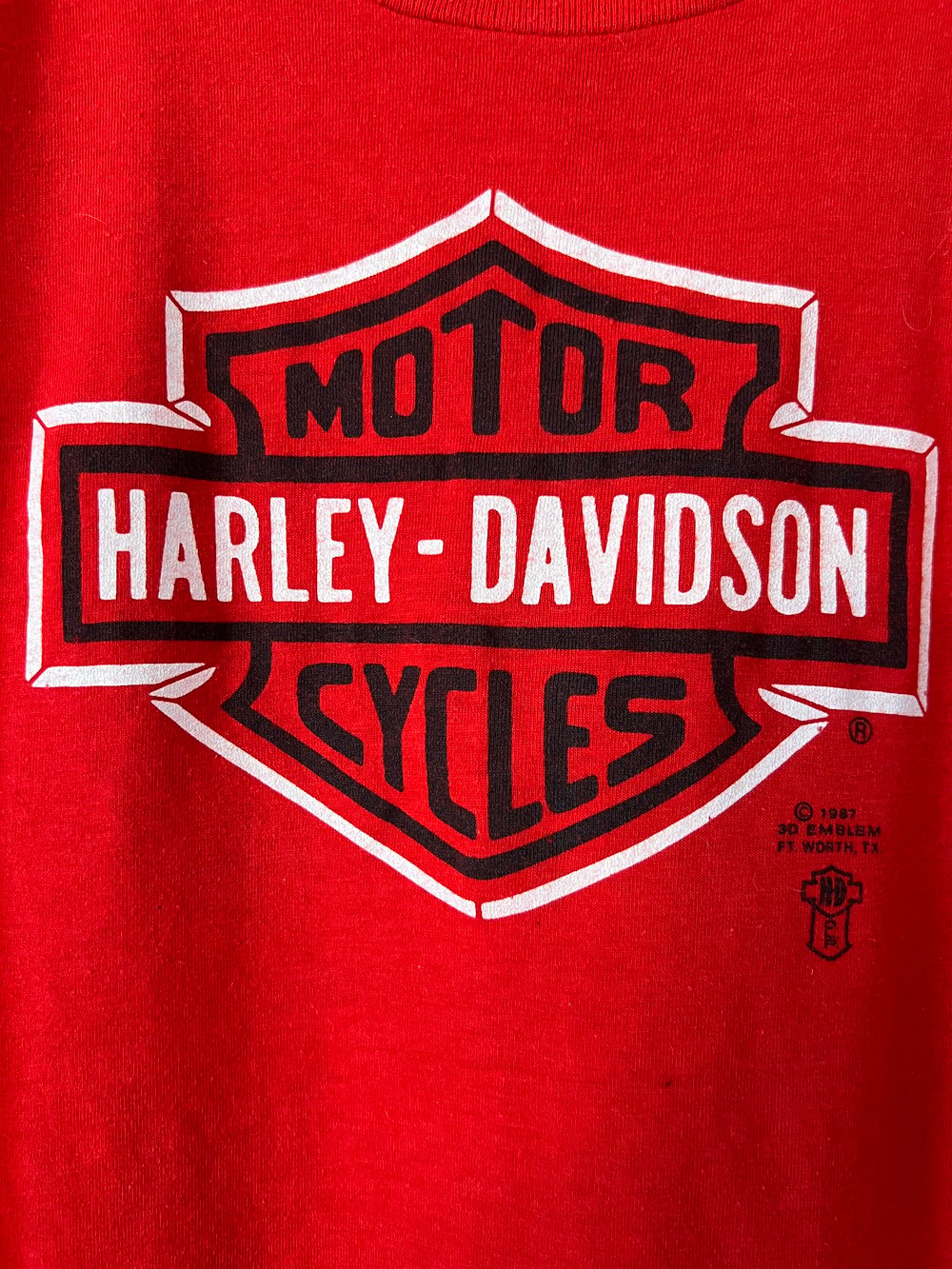 Vintage ‘87 3D Emblem Harley Shield Tee (L)