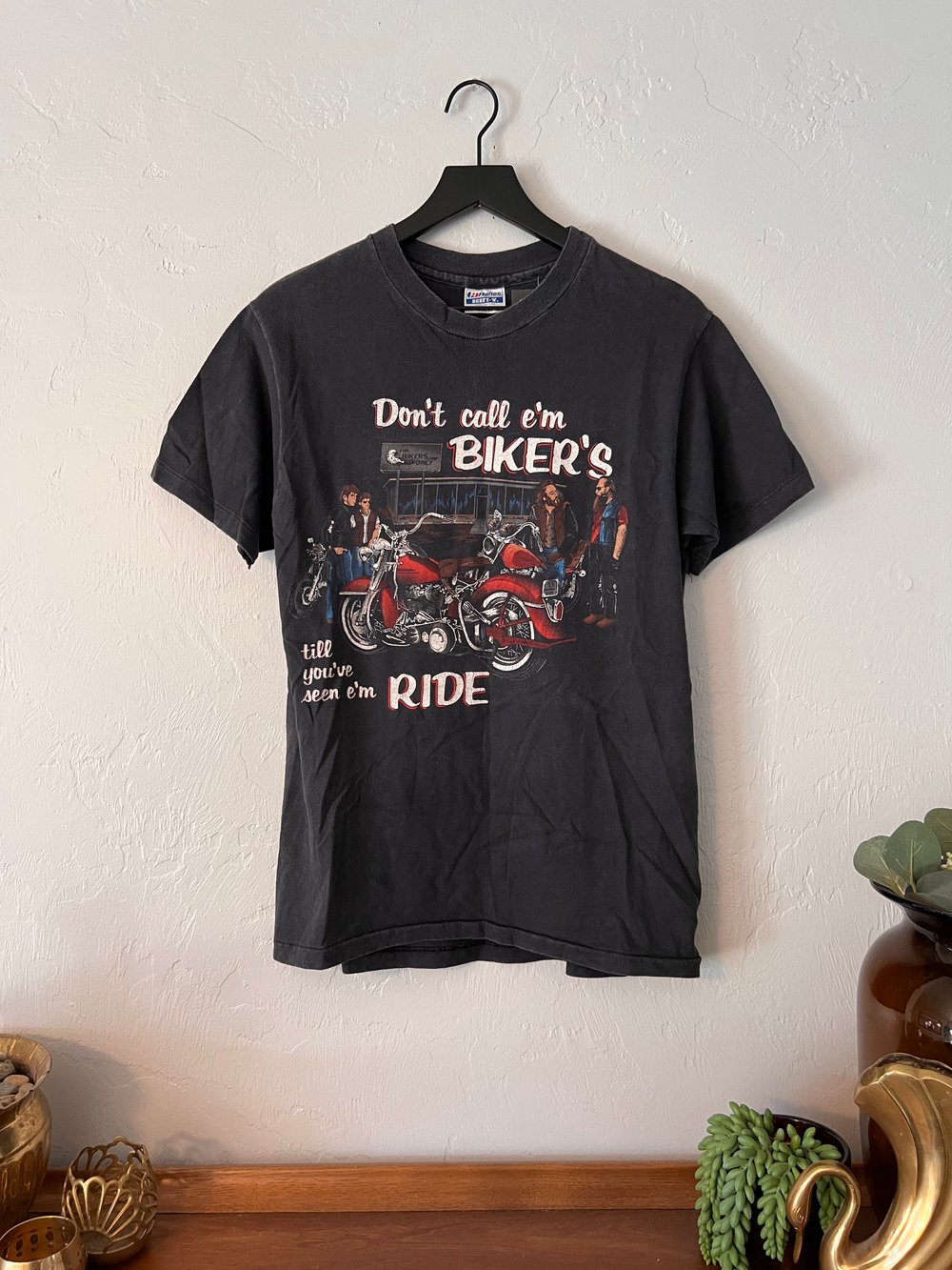 Vintage ‘Don’t Call E’m Bikers’ Harley Tee (M)