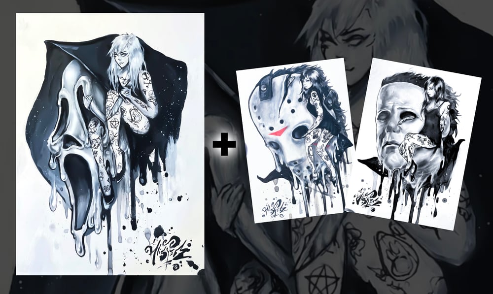 Image of Limited Edition"Horror x Goth Babes" Holographic Print Pack