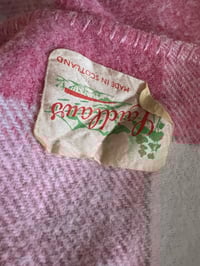 Image 2 of Vintage Pink and Cream Scottish Wool Blanket