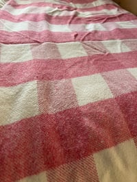 Image 1 of Vintage Pink and Cream Scottish Wool Blanket