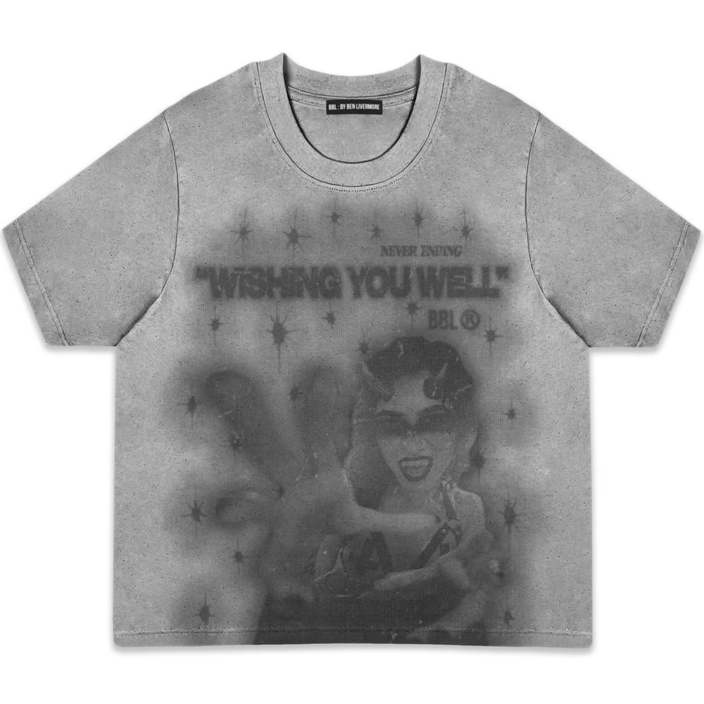 Image of "Wishing You Well" Heavyweight T-Shirt (Grey) / front print only