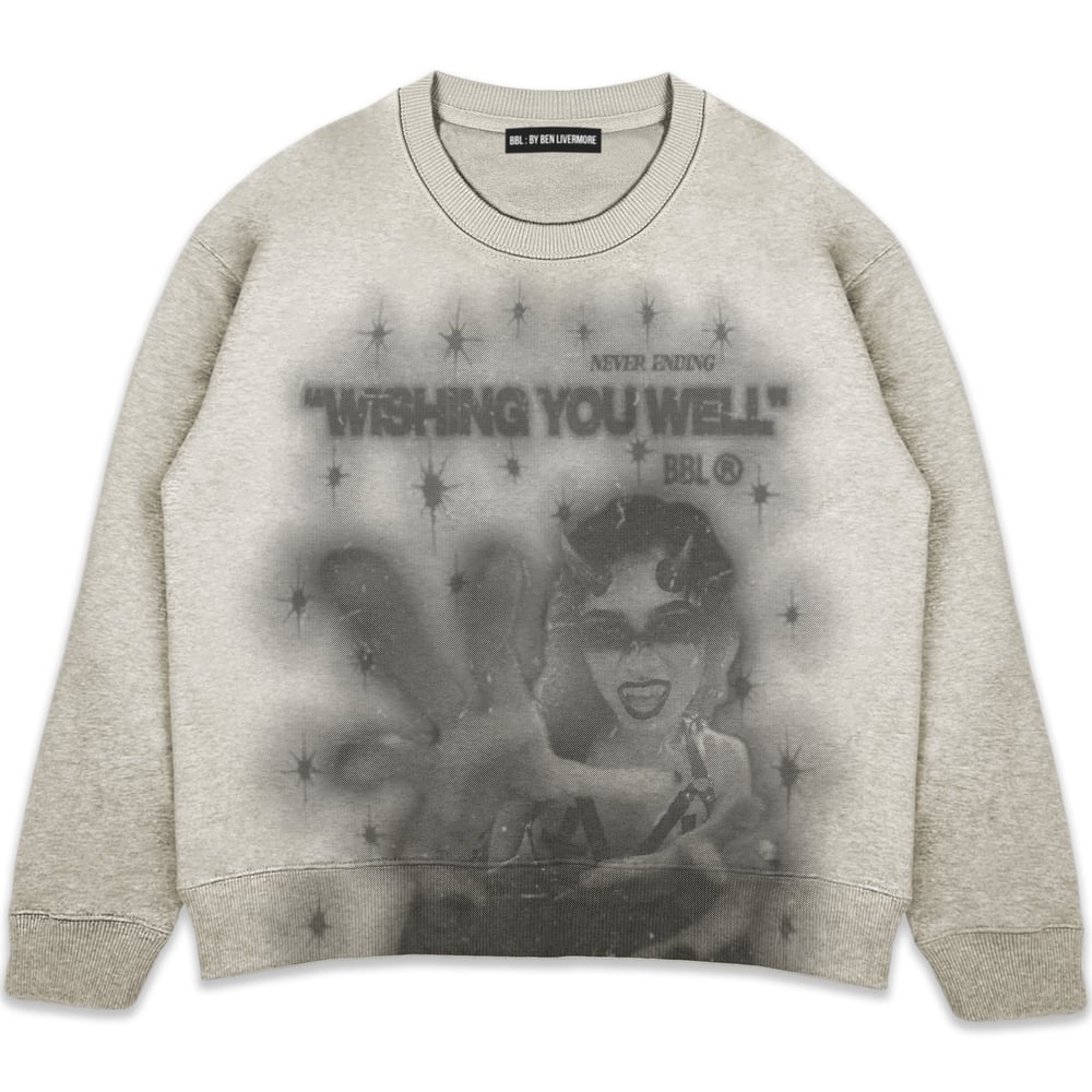 Image of "Wishing You Well" Heavyweight Sweatshirt (Stone) / front print only